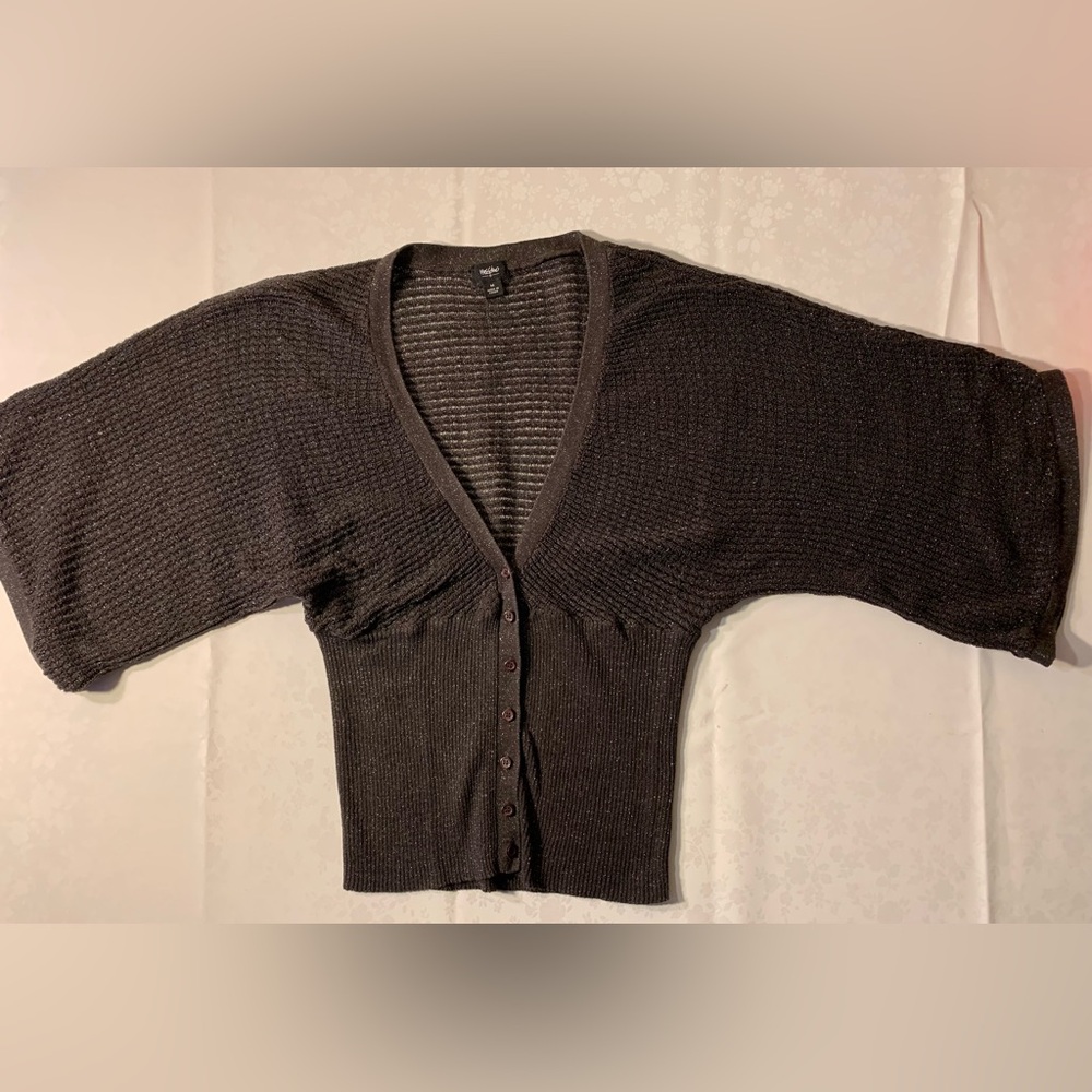 EUC Cardigan: Wide-Knit, Batwing, Lightly Metallic, Juniors M/Women's XS